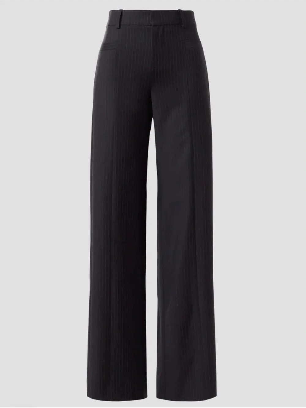 Ba&sh Navy Blue Pinstipe Trousers EUC size 4 - Picture 7 of 11